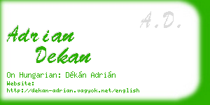 adrian dekan business card