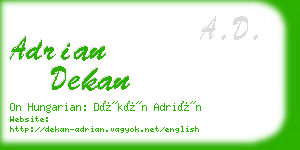 adrian dekan business card